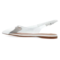 Ballerina Sko<Alaïa Hjerte-motiv slingback flade sko Hvid