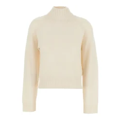 Striktrøjer & Sweatere^Allude Højhalset jumper med ribstrikket design Hvid