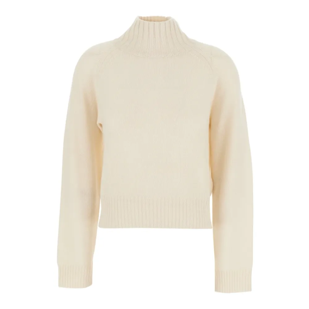 Striktrøjer & Sweatere^Allude Højhalset jumper med ribstrikket design Hvid