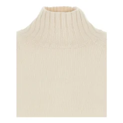 Striktrøjer & Sweatere^Allude Højhalset jumper med ribstrikket design Hvid