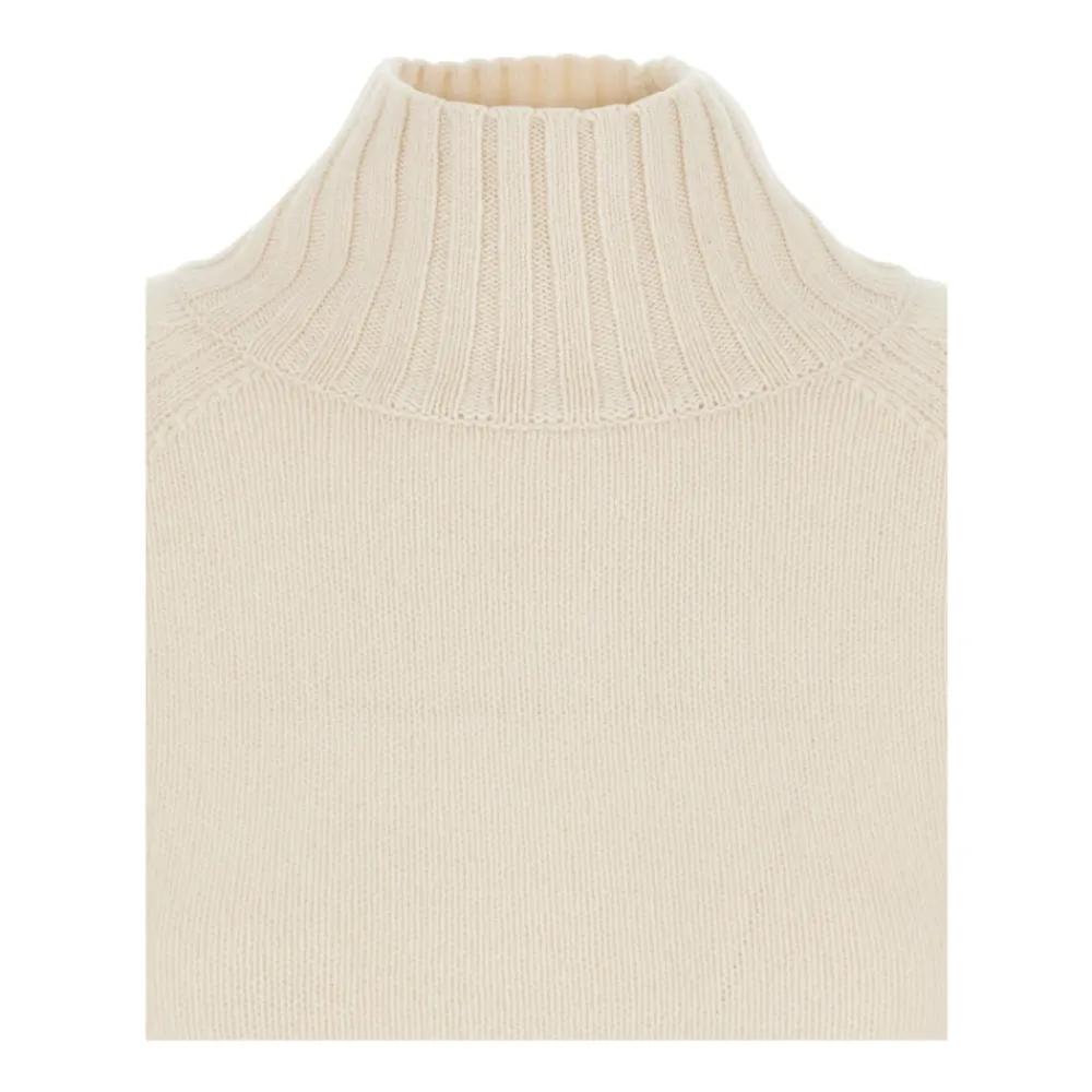 Striktrøjer & Sweatere^Allude Højhalset jumper med ribstrikket design Hvid