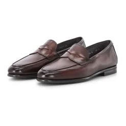Loafers<Santoni Håndlavet læderloafer med moderne twist Brun