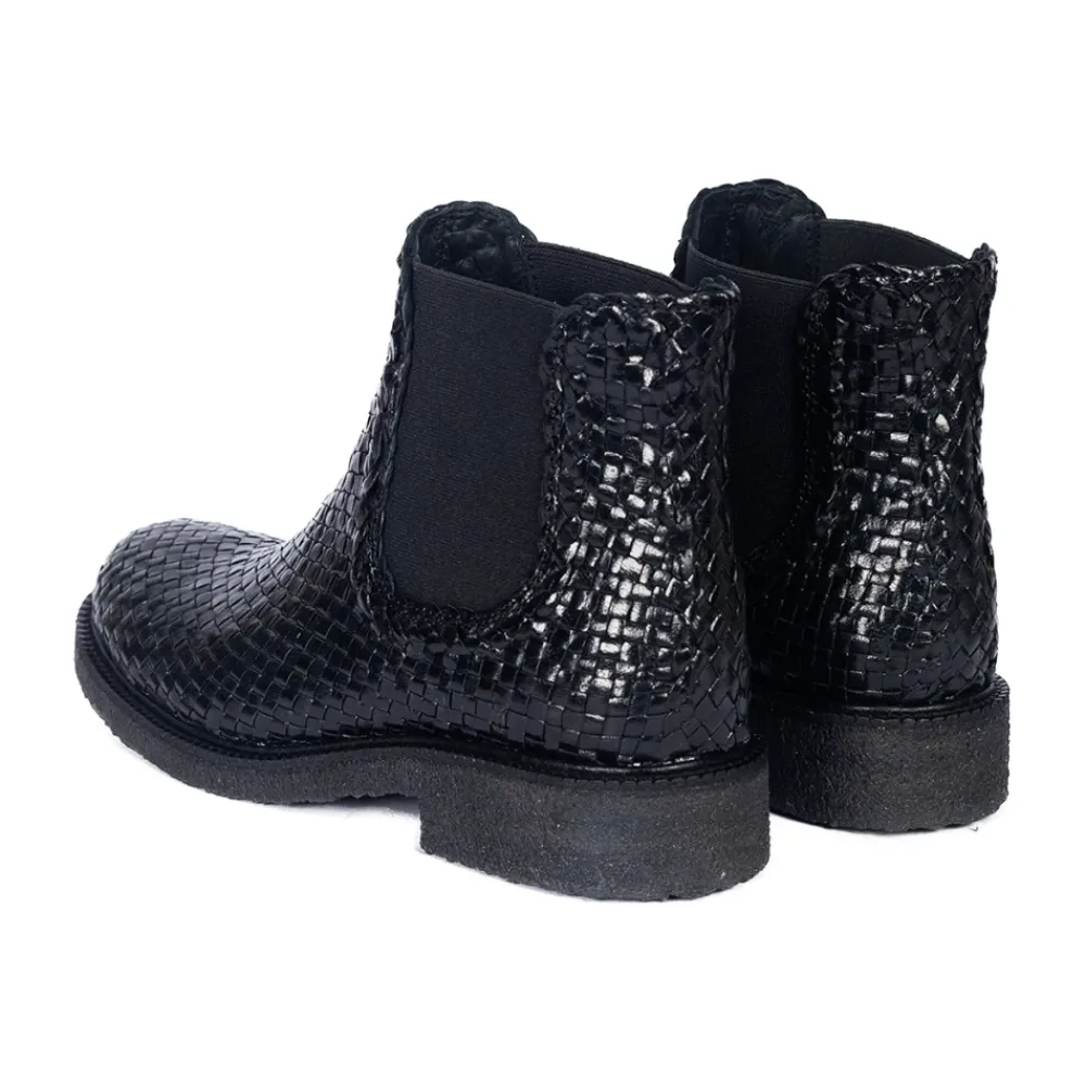Støvler|Chelsea Boots^Angulus Håndvævet Chelsea Støvle - Sort