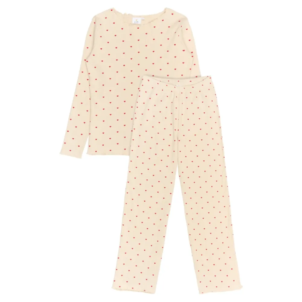 Nattøj^THE NEW Holiday Heart Rib Nightset Beige