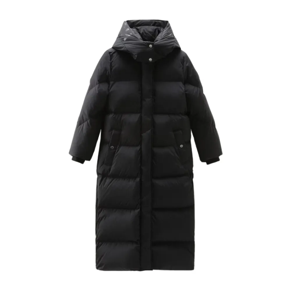Frakker<Woolrich Hollow Lang Parka med Street Style Detaljer Sort