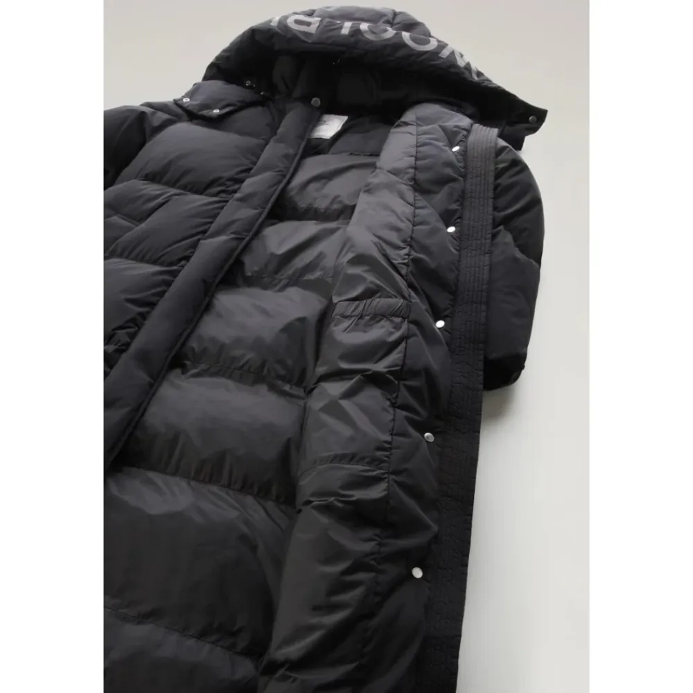 Frakker<Woolrich Hollow Lang Parka med Street Style Detaljer Sort