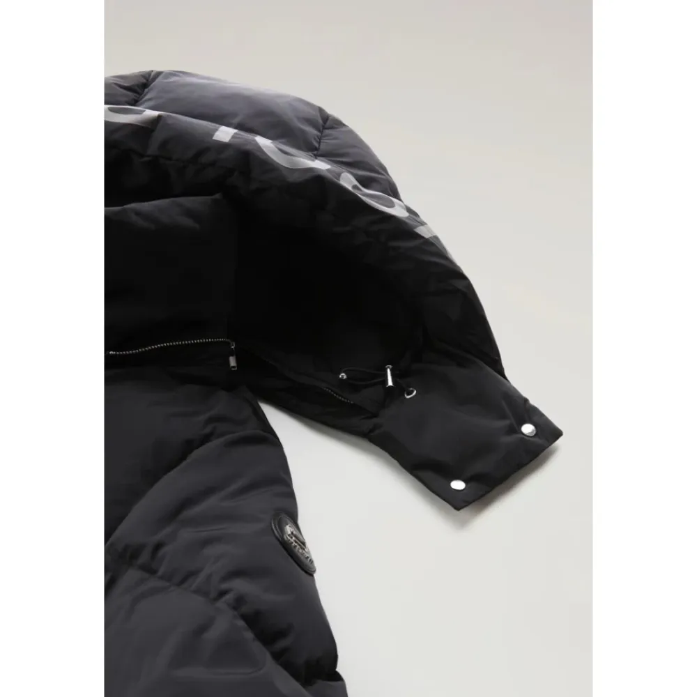 Frakker<Woolrich Hollow Lang Parka med Street Style Detaljer Sort