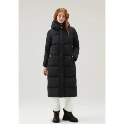 Frakker<Woolrich Hollow Lang Parka med Street Style Detaljer Sort