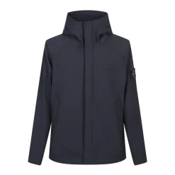 Skaljakker<Stone Island Hooded Short Parka Blå