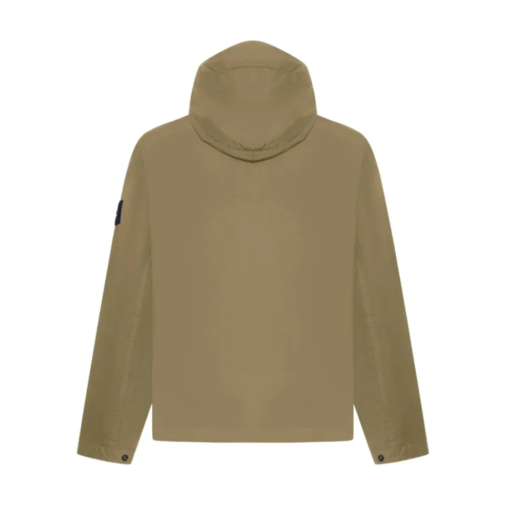 Skaljakker^Stone Island Hooded Zip Jacket Beige