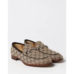 Loafers<Gucci Horsebit Loafer GG Supreme Canvas Beige