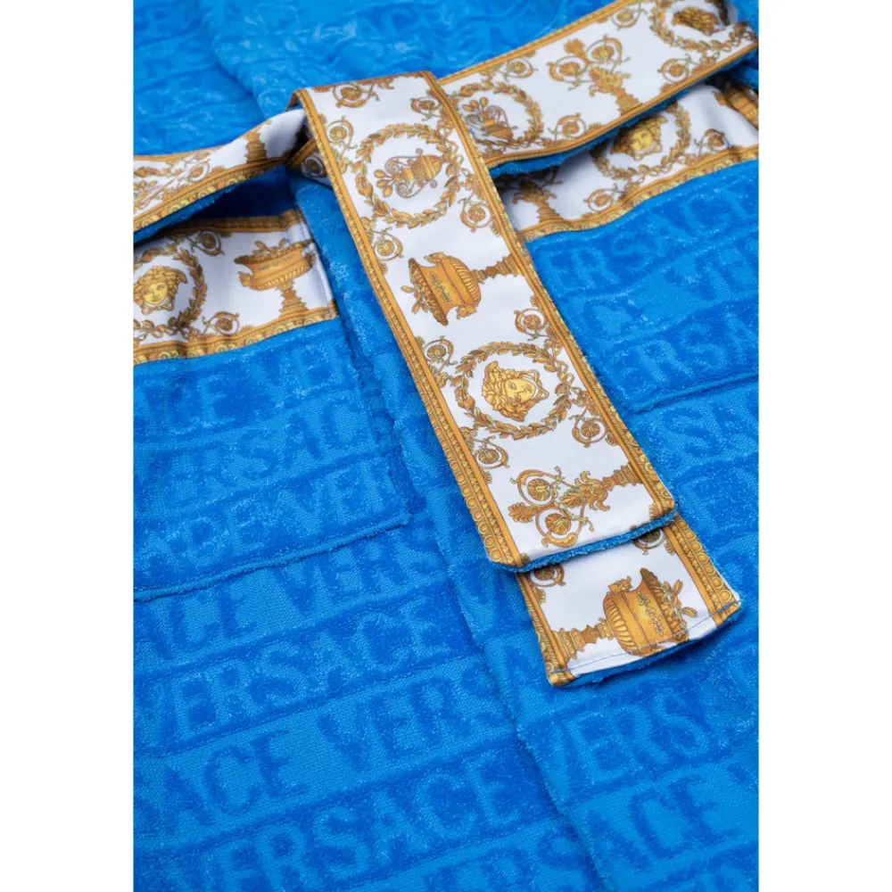 Nattøj^Versace Hættet badekåbe Blå