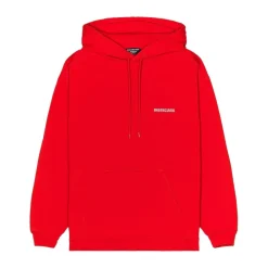 Trøjer^Balenciaga Hættetrøje med broderet logo Rød