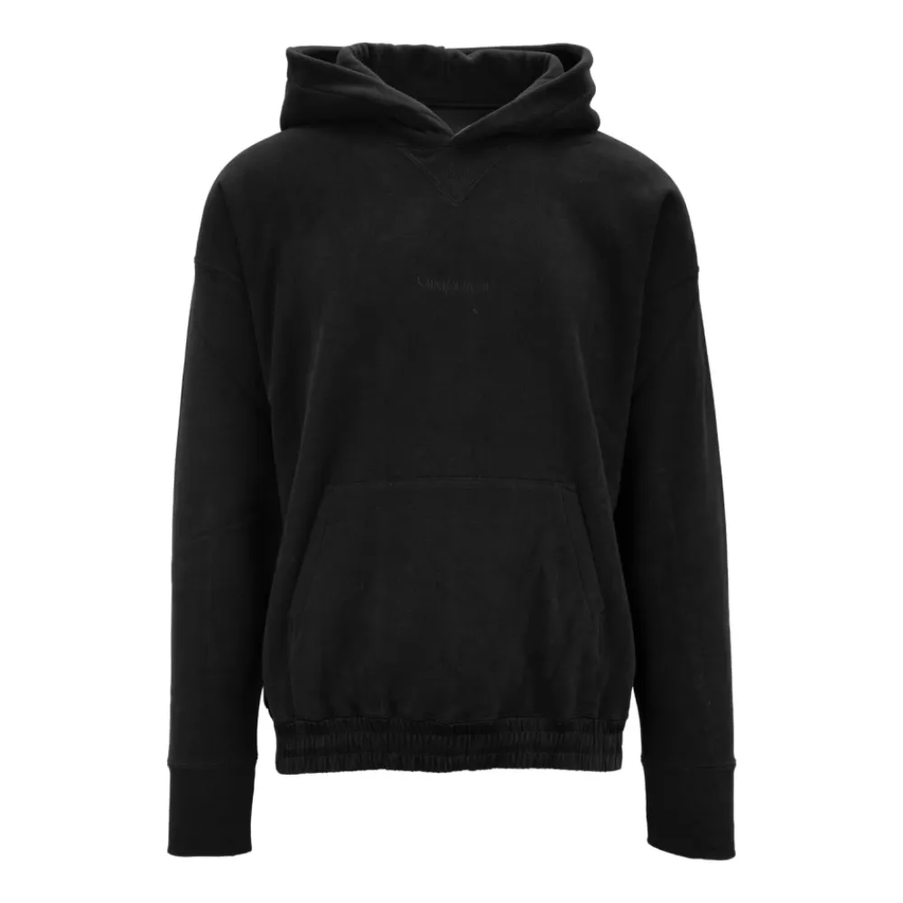 Trøjer<Saint Laurent Hættetrøje med broderet logo Sort