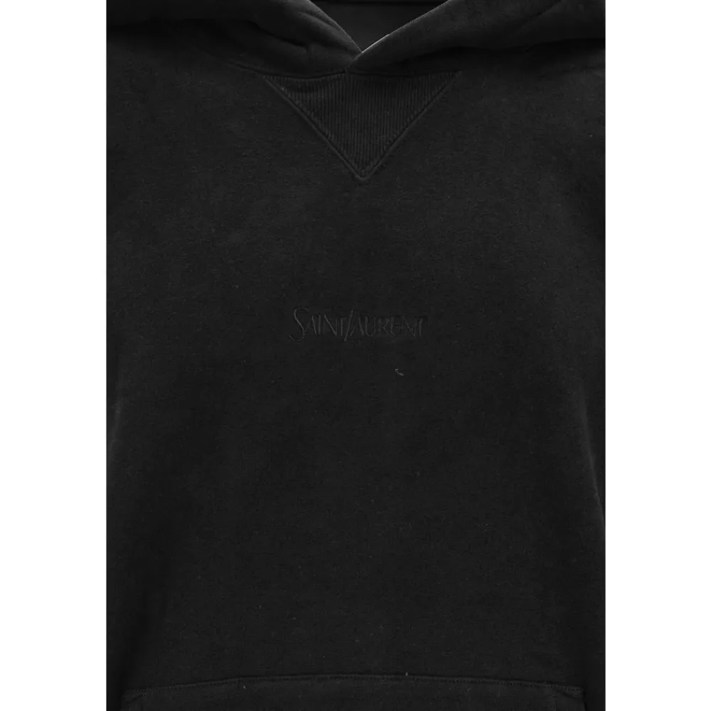 Trøjer<Saint Laurent Hættetrøje med broderet logo Sort