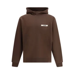 Trøjer^Jacquemus Hættetrøje med Logo Patch Brun