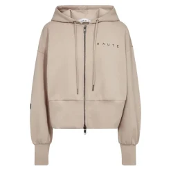 Striktrøjer & Sweatere^Haute L'Amitié Hættetrøje med lynlås Beige