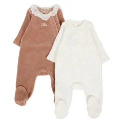 Bodystocking & Sæt^Chloé Hvid Babygrow Sæt med Broderet Logo Multifarvet