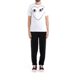 T-Shirts<Comme des Garçons Play Bomuld Hjerte Front T-Shirt Hvid