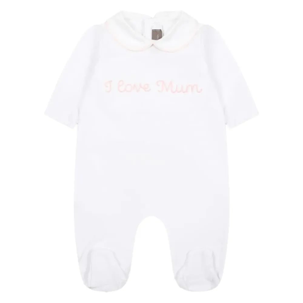 Bodystocking & Sæt^Little Bear Bomulds Kjole med Broderi Hvid