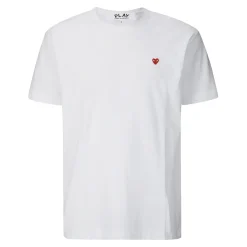 T-Shirts^Comme des Garçons Play Bomulds T-Shirt med Mini Hjerte Hvid