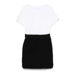 Kjoler & Nederdele<Balmain Crew Neck Kjole med Logo Hvid