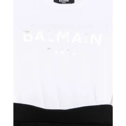 Kjoler & Nederdele<Balmain Crew Neck Kjole med Logo Hvid
