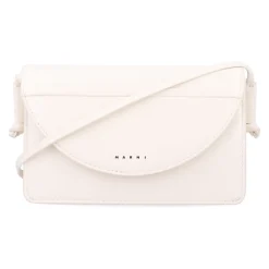 Tasker^Marni Crossbody Taske Halvmåne Design Hvid