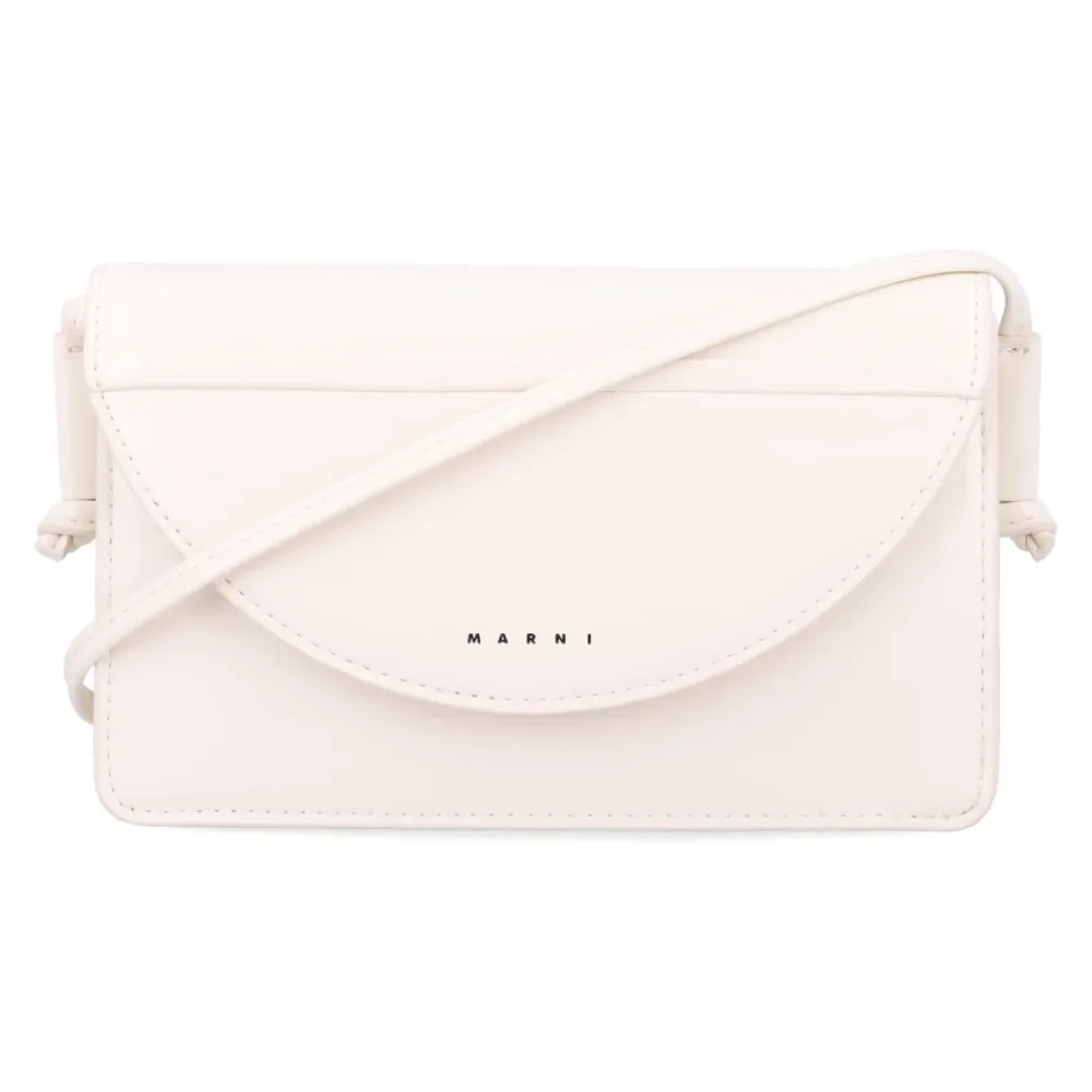Tasker^Marni Crossbody Taske Halvmåne Design Hvid