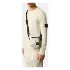 Tasker^Stone Island Crossbody Taske med Logo Patch Hvid