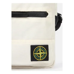 Tasker^Stone Island Crossbody Taske med Logo Patch Hvid
