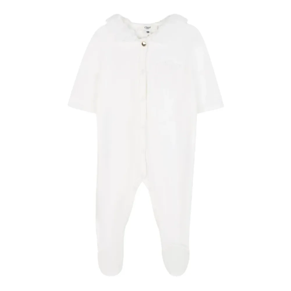 Bodystocking & Sæt<Chloé Pyjamas Sæt med Sutter og Hat Hvid