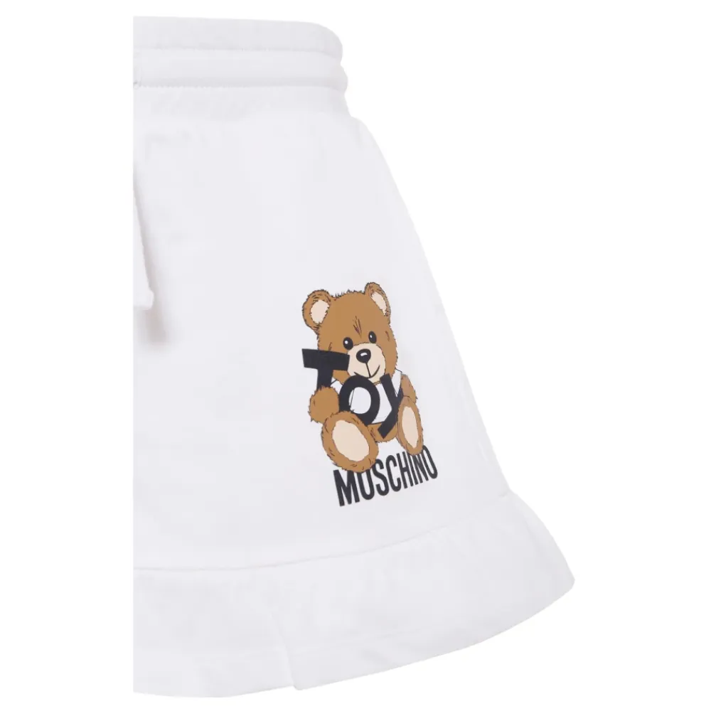 Underdele^Moschino e Casual Shorts med Teddy Bear Hvid