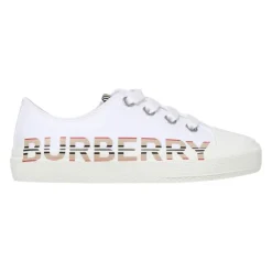 Sneakers^Burberry e flade sko med ikonisk stribet mønster og logoprint Hvid
