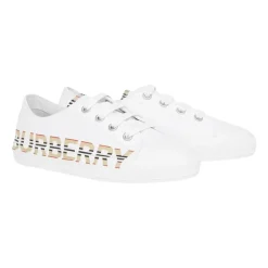 Sneakers^Burberry e flade sko med ikonisk stribet mønster og logoprint Hvid