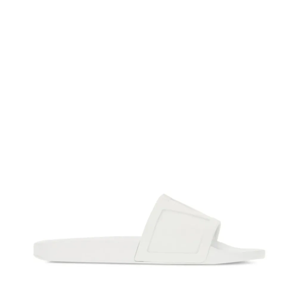Sandaler<Valentino Garavani e Slip-On Sandaler med Flad Sål Hvid
