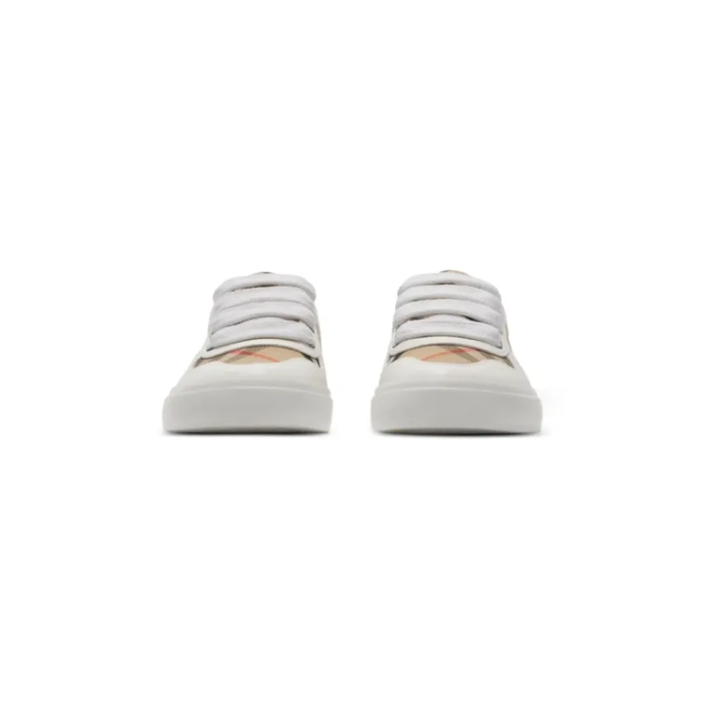 Sneakers<Burberry e Sneakers med Snørebånd Hvid