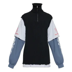 Trøjer<Balenciaga Hybrid Sweater Sort