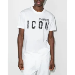 T-Shirts^Dsquared2 Icon Spray Cool T-shirt Hvid