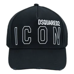 Huer, Kasketter & Hatte|Huer & Kasketter<Dsquared2 Ikonisk baseballkasket med spænde Sort