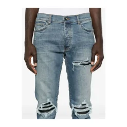 Jeans<Amiri Indigo Distressed Skinny Jeans Blå