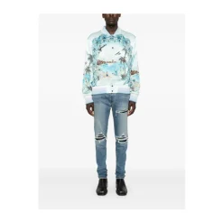 Jeans<Amiri Indigo Distressed Skinny Jeans Blå