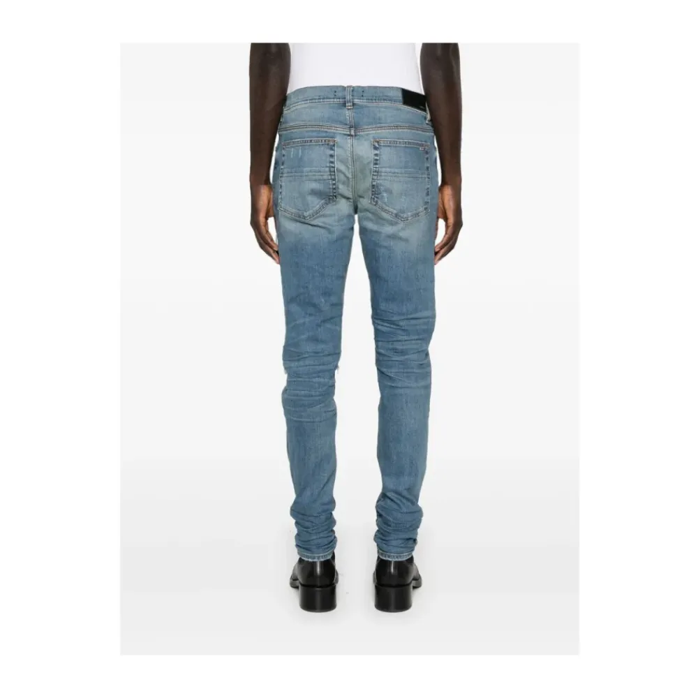 Jeans<Amiri Indigo Distressed Skinny Jeans Blå