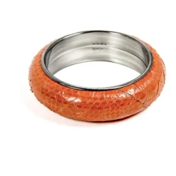 Smykker^Bottega Veneta Intrecciato Læderarmbånd Orange