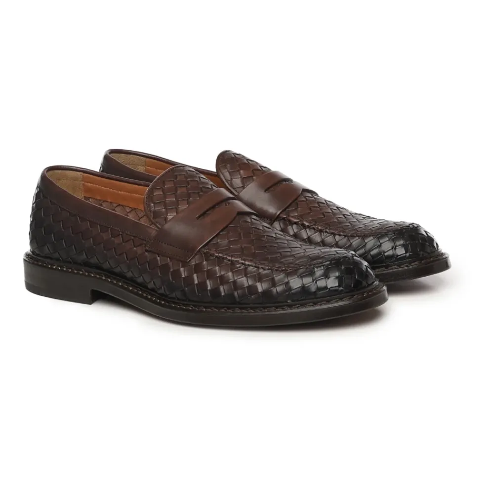 Loafers<Doucal's Italiensk Læder Flade Sko Brun