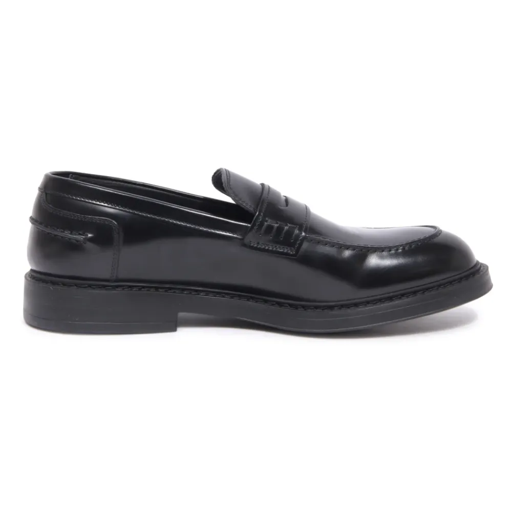Loafers<Doucal's Italiensk Loafer Horse Nero Sort