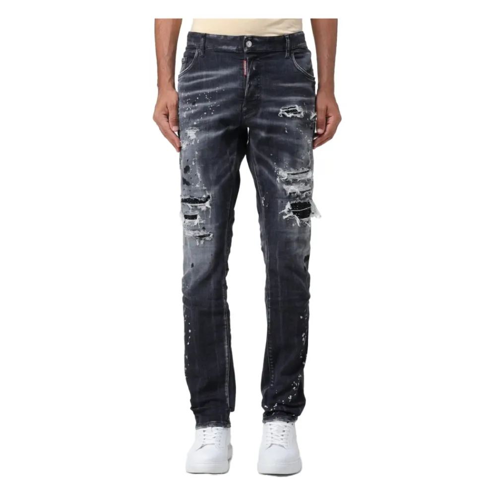 Jeans^Dsquared2 Italienske Jeansbukser Fremstillet i Italien Sort