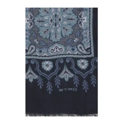 Halstørklæder Og Tørklæder^Etro Jacquard Blomstret Geometrisk Tørklæde Blå