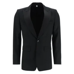 Jakkesæt^Burberry Jacquard Details Tuxedo Jakke Sort