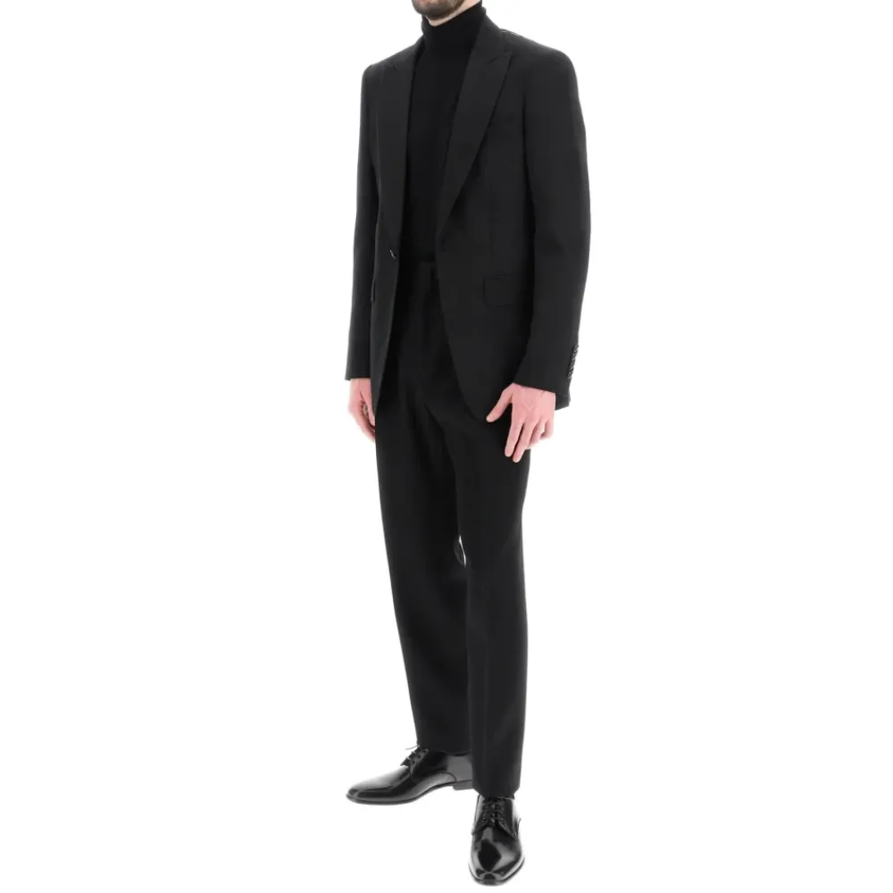 Jakkesæt^Burberry Jacquard Details Tuxedo Jakke Sort